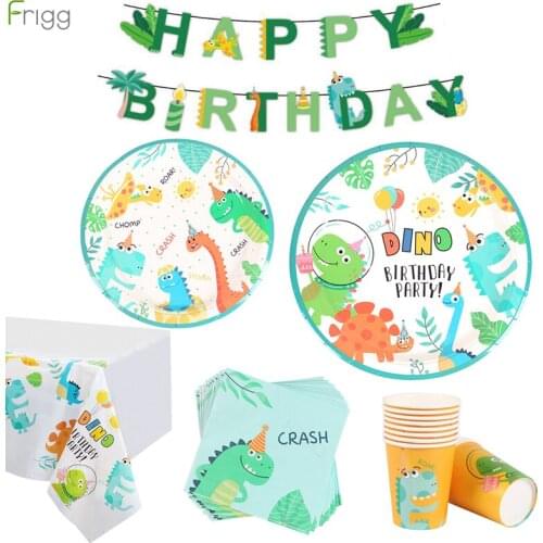 Dinosaur Party Supplies Dinosaur Disposable tableware for Kids Boy Birthday Party Decoration jurassic world jungle party decor