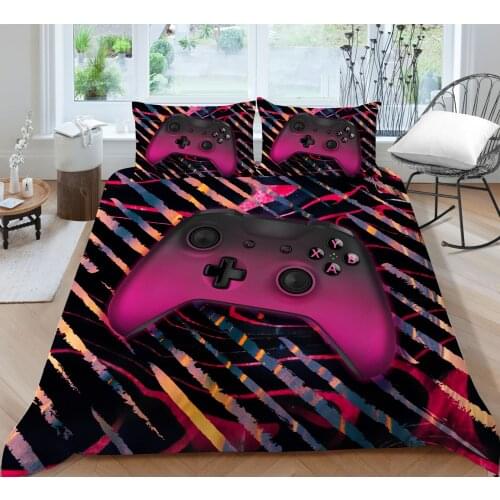 Modern Style Purple Game Pad Printing Duvet cover with pillowcases Bedcothes Bedroom Decor Comfortable Home Textiles
