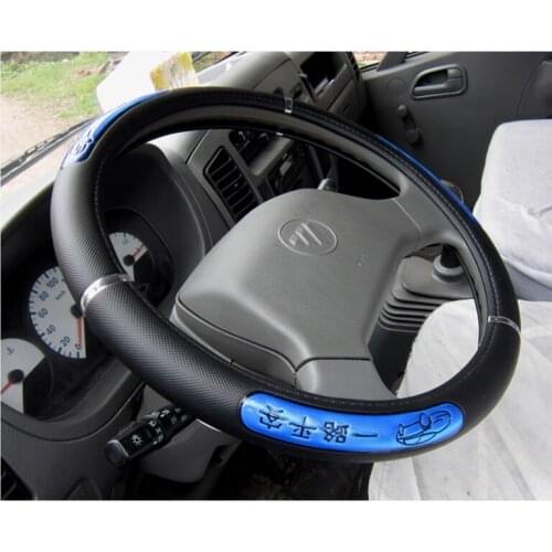 Leather Steering Wheel Covers for Car Bus Truck 36 38 40 42 45 47 50cm Diameter Auto Steering-wheel cover