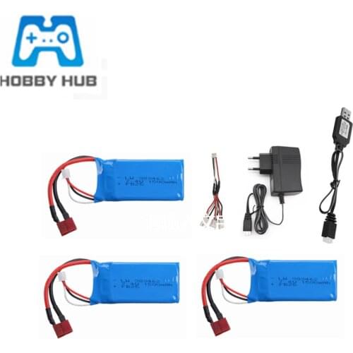 7.4V 1500mAh 2S Lipo Battery For WLtoys A959-B A969-B A979-B K929B RC Car Spare Parts 7.4v Battery Charger Set