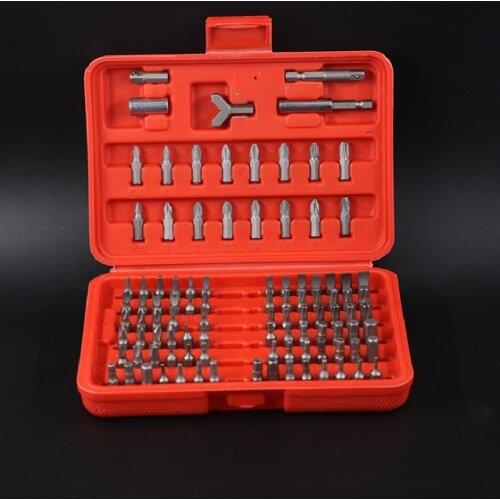 100 pcs/set Screwdriver Bit Set Tamperproof Security Bits Set Hand Tools Phillips Slotted Screw Drill batch head set