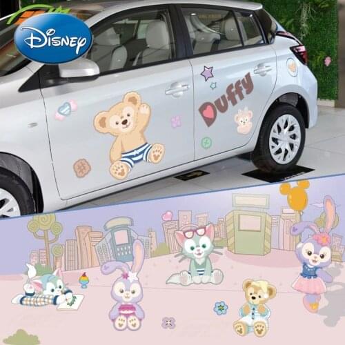 Disney Stellalou Car Stickers Girl Cute Cartoon Duffy Bear Car Stickers Scratch Stickers Occlude Decorative Body Stickers