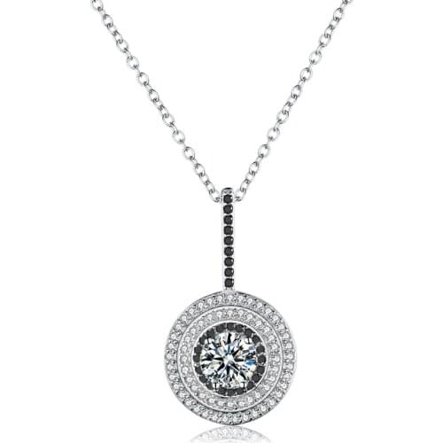 New Classic Fine Genuine 100% 925 Sterling Silver Slide Necklace Women Jewelry Round Bijoux Femme Necklaces&Pendants P211