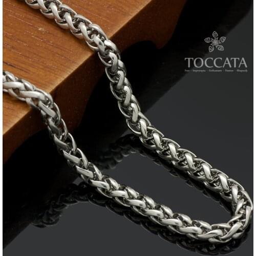 Keel wheat chain long and short design necklace for Unisex stainless steel fashion wave chain silver color and black mygrillz