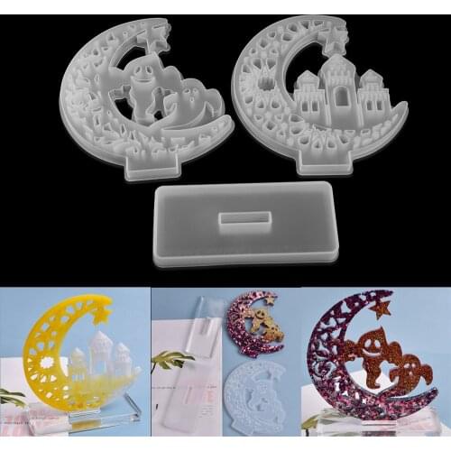 Ghost Exhibition Board Silicone Mold UV Epoxy Resin Castle All Saints' Day Mould For DIY Casting Crafts Decoration Jewelry Tool