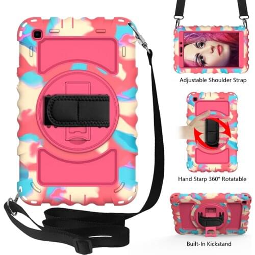 Shockproof Case for Samsung Galaxy Tab A 8.0 2019 T290/T297/T295 Tablet Silicone Cover with Shoulder Strap for Kids+Pen