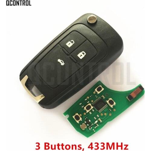 QCONTROL 3 Buttons Car Remote Key DIY for OPEL/VAUXHALL Astra J, Corsa E, Insignia, Zafira C 2009-2016