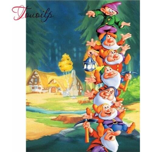 Broderie diamant sept nains bricolage 5D peinture diamant point de croix Kits mosaïque