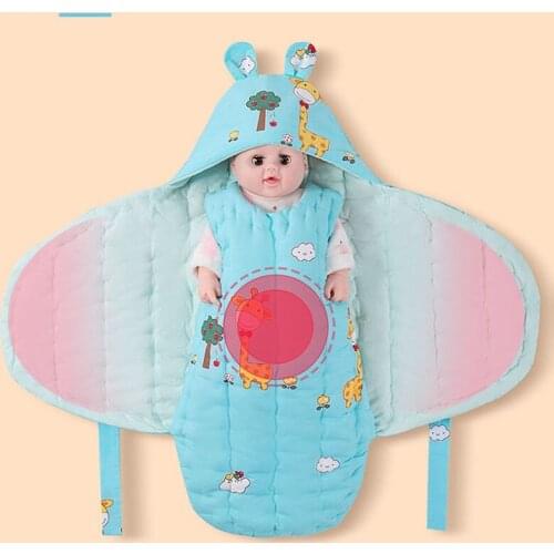 Cotton Sleeping Bag Thickened Baby Quilt Autumn Winter Swaddling Blankets Trolley Warmer Bag For Infant Newborn Sleepsack Swaddl