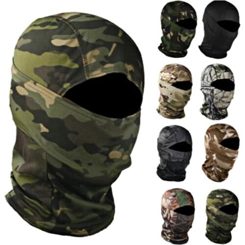 Tactical Camouflage Balaclava Full Face Mask CS Wargame Army Hunting Cycling Sports Helmet Liner Cap Military Multicam CP Scarf