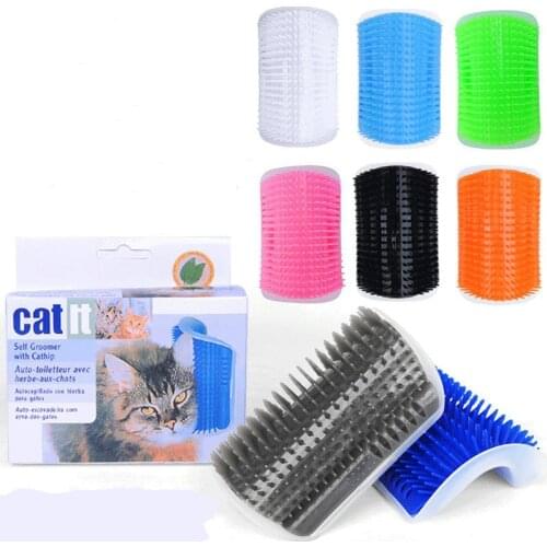 Pet Product For Cat Self Groomer Wall Brush Corner Cat Massage Self Groomer Comb Brush With Catnip Cat Rubs with a Tickling Comb