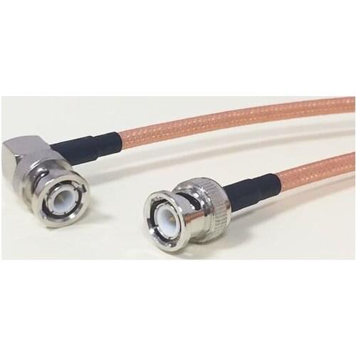 High quality low-attenuation BNC Male Switch BNC Right Angle Male Plug RA pigtail cable RG142 50CM 20" Adapter