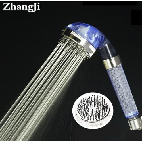Zhangji suitable for Women Adjustable 3Jetting high pressure Shower head SPA Filter Handled Water Saving Comb massage ShowerHead