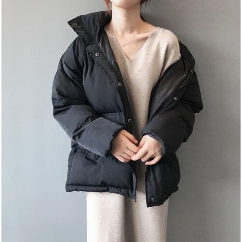 Women Thick Outerwear Winter Loose Stand Collar Femmel Jacket Coat Plus Size Ladies Coat Hoodless Thicked Tops