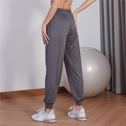 Vansydical Women Running Sweatpants Drawstring Track Pants Female Workout Sport Joggers with Pockets Loose Yoga Trousers