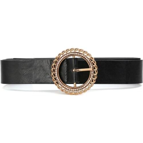 New Fashion Retro Women Waist Belt Crystal Hollow Metal Decorations Geometry Trousers Belt Clothing Accessories For Women