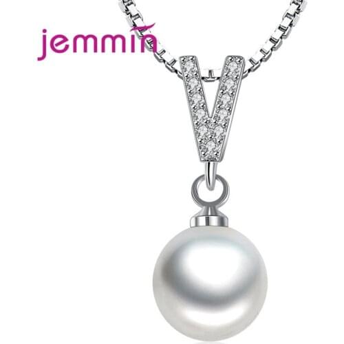 New Arrival 925 Sterling Silver Pearl Necklace For Women Birthday Trendy Style Fashion Jewelry CZ Cubic Zirconia Wholesale