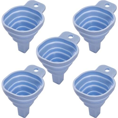 1/5Pcs Silicone Collapsible Foldable Funnel Household Kitchen Cooking Tools Portable Wine Mini Portable Oil Pot Funnel