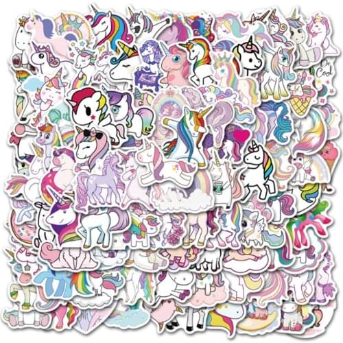 10/30/50/PCS Cartoon Rainbow Unicorn Graffiti Sticker Scooter Laptop Waterproof Guitar Decoration Toy Wholesale