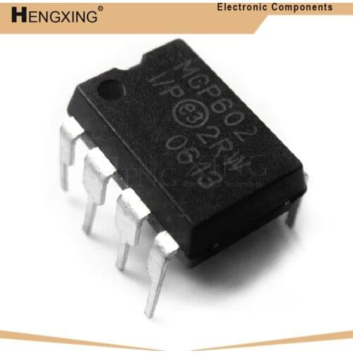 10piece MCP602-I/P MCP602 DIP8 2.7V to 5.5V Single Supply CMOS Op Amps In Stock