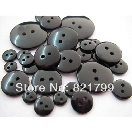 24L balck color button diy 2 holes resin button for babay bread toy button