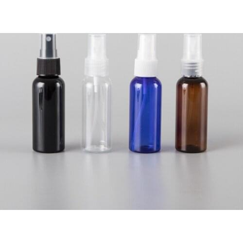 50ML X 50 Brown Blue Clear Black Plastic Spray Bottle Empty Spray Pump Bottle Plastic Cosmetic Packaging Container