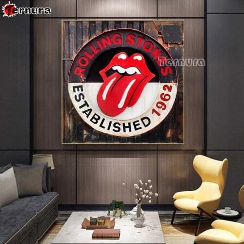 5D Decor Diamond Painting Graffiti red lips with tongue out Diamond Mosaic Sale Rhinestones Cross Stitch Embroidery Full Display
