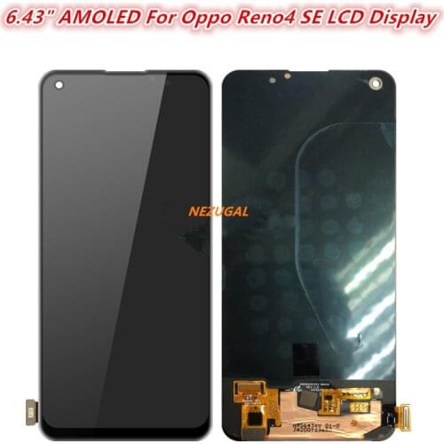 6.43" AMOLED For Oppo Reno4 SE LCD Display Touch Screen Digitizer Assembly Replacement For OPPO Reno 4 SE 4SE PEAT00 PEAM00 lcd