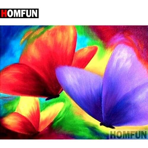 HOMFUN Full Square/Round Drill 5D DIY Diamond Painting "butterfly" Embroidery Cross Stitch 5D Home Decor Gift A16777