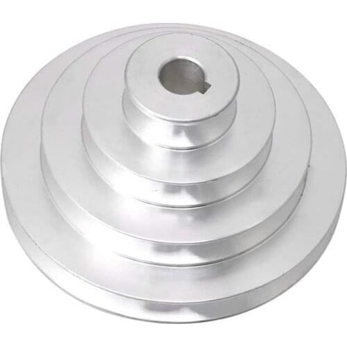 Aluminum A Type 4 Step Pagoda Pulley Wheel 41mm to 130mm Outer Dia 16mm Bore for V-Belt Timing Belt