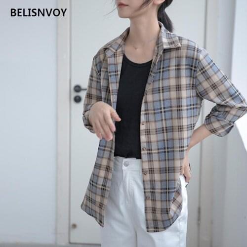 Блузки в клетку BELISNVOY China At AliExpress