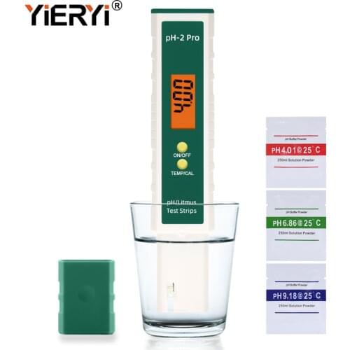 Yieryi Digital LCD PH Meter Pen PH-2Pro Litmus Ph Meter -2.00-16.00 Ph Tester Aquarium Swimming Pool Water Quality Test Tool ATC