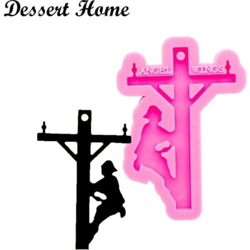 DY0340 Electric Worker Mold Resin Craft, Lineman Silicone Mould for Epoxy Resin, Keychain Molds, DIY Resin jewellery making