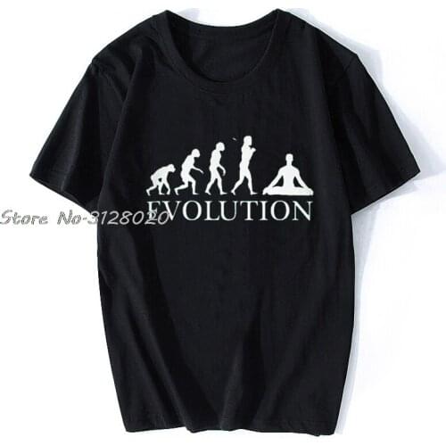 Yoga Evolution Of Man Mens T-Shirt Gift Pilates Clothing Summer Casual T Shirt Men Cotton TShirt Tees Tops Streetwear Harajuku