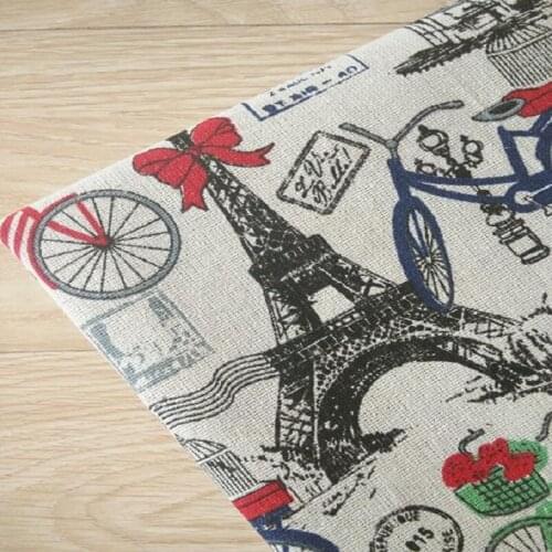 Cotton Linen Vintage Printing Fabric Home Decoration Fabric For Handmade DIY Quilting Cloth Cotton Linen Canvas Flax Fabric