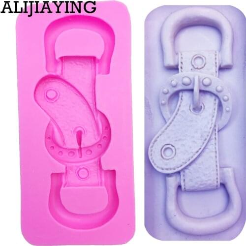 M0010 3D belt buckle formas de silicone mold Fondant cake Sugar Craft Molds Kitchen,Dining Bar