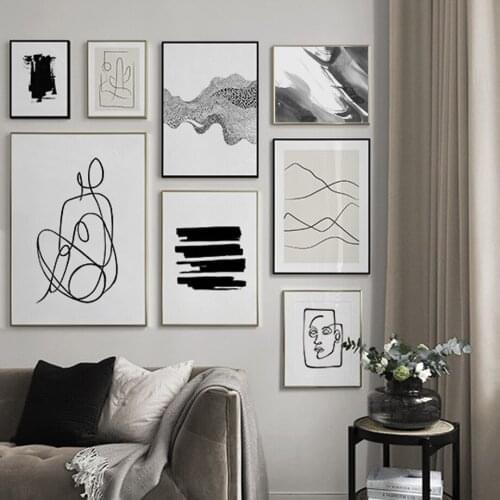 Minimalist Abstract Line Face Figure Wall Art Canvas Painting Posters And Prints Wall Pictures For Living Room Home Decor