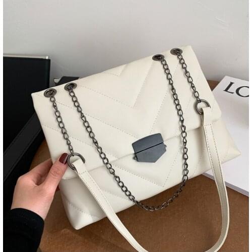 Fashion High Quality leather Shoulder Bags for Women 2021 Designer Brand Female Crossbody Chain Stylish Small Square Flap Bag