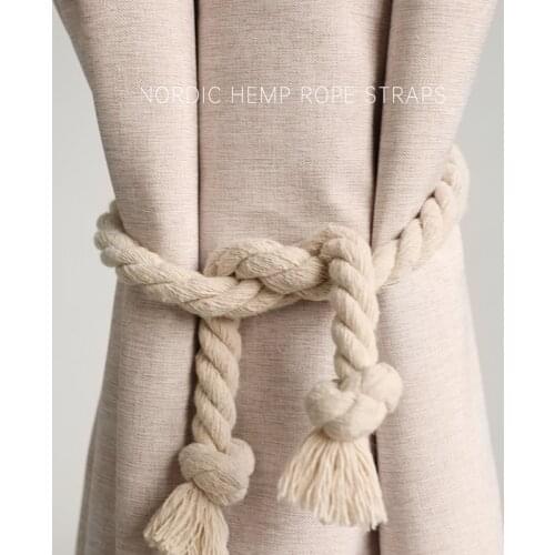 Not in/Shower Curtain Hemp Rope Tie Room Curtain Tie Rope Home Decoration Manual American Country Pastoral Rope Curtain Buckle