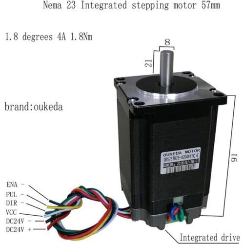 Nema 23 57 High Torque Hybrid Stepping Motor Integrated stepping motor 57mm 1.8degrees 4A 1.8Nm