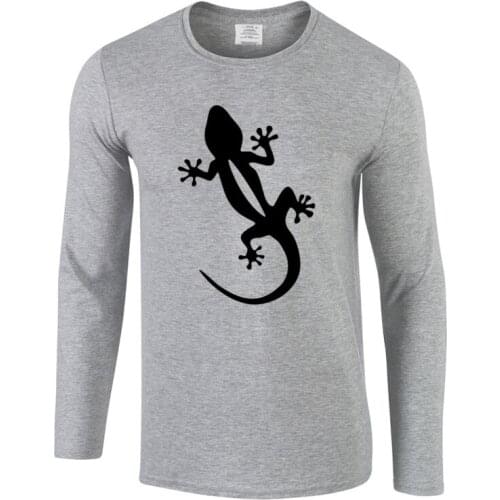Novelty House lizard Casual long Sleeve Printed T-Shirt Men Cotton Top Tees autumn Fashion Clothes