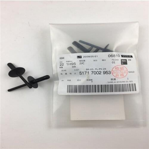 New Car Bumper Fender Hole Black Plastic Rivets Fasteners for BMW Auto Decorative Retaining Clip 51717002953