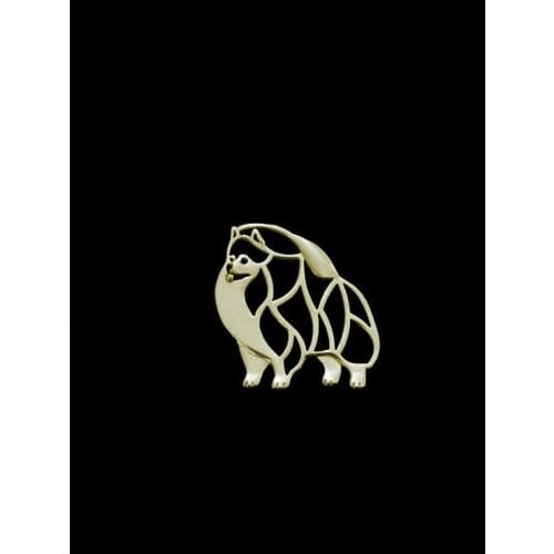 New Trendy cute Pomeranian brooches plate silver fashion jewelry