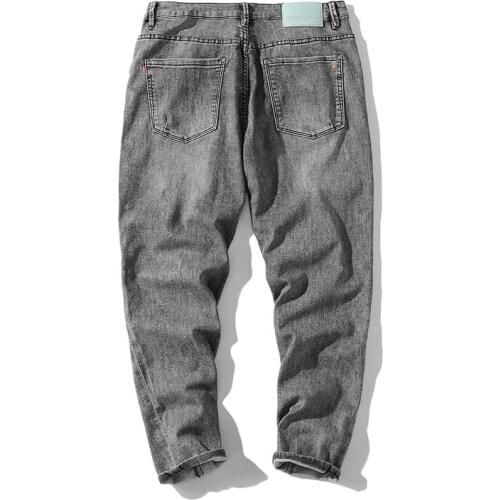 New fashion men casual loose fit jeans man vintage washed denim plus size pants