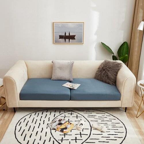 Solid color sofa cushion cover Elastic sofa seat cushion cover Removable 1/2/3/4 seats L-shaped sofa seat cover