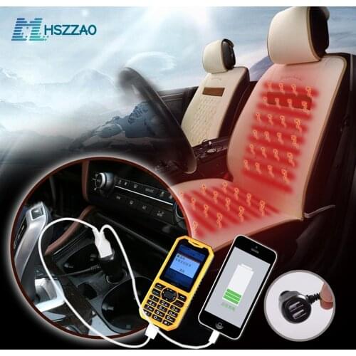 12V Luxury brand electric pair heated seat covers winter car seat cushion heating keep warm seat cushions fit For most cars