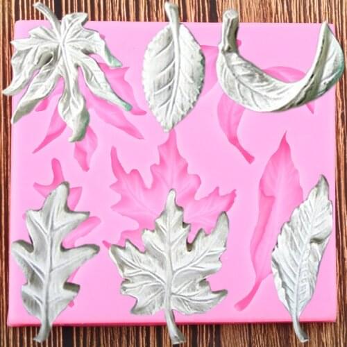 3D Scroll Leaves Silicone Molds Christmas Fondant Cake Decorating Tools Candy Clay Chocolate Moulds Kitchen Baking Mold