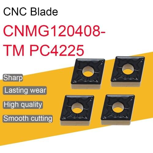 10PCS CNMG120408-TM PC4225 Carbide Inserts High Quality CNMG12 Blade CNC External Turning Tools Lathe Cutting Tools