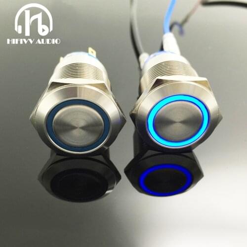 Stainless steel power switch with light switch diameter 16mm