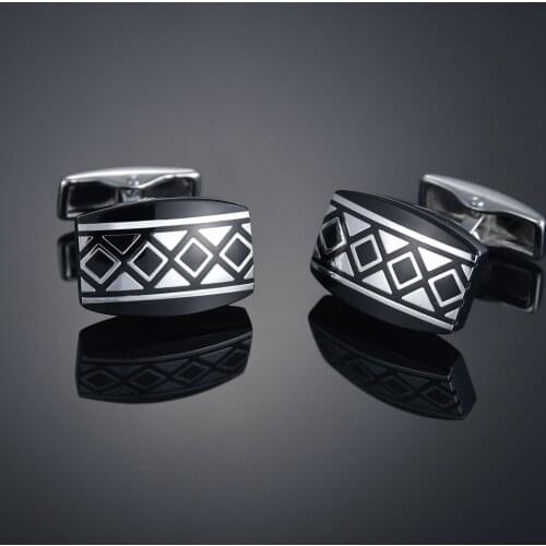 1 Pair Mens Black Cufflink Suit Shirt High Quality Cuff Links Fashion Wedding Gift Cufflinks For Mens Luxury Brand Desinger